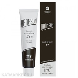 Bronsun Краска для ресниц и бровей, цвет темно-коричневый #7 15мл 83602170