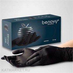 Benovy черные L 100шт Перчатки нитриловые 60417214