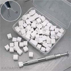 Губки для градиента 100шт в контейнере с держателем, белые 60815063