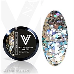 Vogue 5мл Гель-лак с блестками в баночке Dolce Gabbana 85 11938085