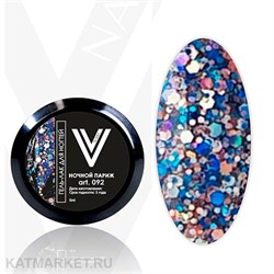 Vogue 5мл Гель-лак с блестками в баночке Ночной Париж 92 11938092