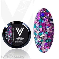 Vogue 5мл Гель-лак с блестками в баночке Будуар Примадонны 94 11938094