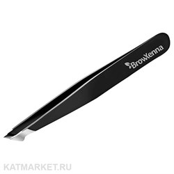 BrowXenna Пинцет для бровей, скошенный, заостренный, pro-Brow Black 83311001