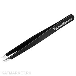 BrowXenna Пинцет для бровей pro-Brow Black, скошенный 83311002