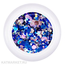 {{photo.Alt || photo.Description || 'PatrisaNail 5г Гель для дизайна Glanz Nixie, синий микс'}}