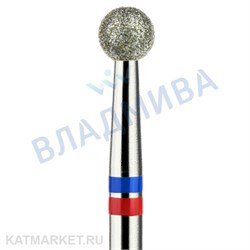 Владмива Фреза алмазная, шар 3,7 мм, сине-красная 806.104.001.524.037G 70608537