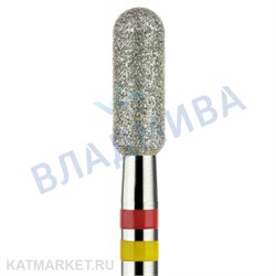 Владмива Фреза алмазная, цилиндр скругленный 3,1 мм, красно-желтая 806.104.141.514.031G 70613431