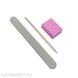 Набор Пилка Lisaprofi малая тонкая деревянная 100/180, Апельсиновая палочка, Мини-баф 60618261