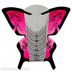 Формы для наращивания Бабочки 20шт, розовые с черной разметкой 60810017