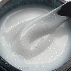 Опция 15мл Гель моделирующий камуфлирующий с блестками Молочный 12014100