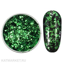 Пигмент Юки хлопья в баночке 07 зеленые 60901007