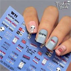 Fashion Nails Слайдер на прозрачной пленке White 31 61291031