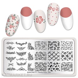 BornPretty Пластина для стемпинга Frenchy Floral L001 60501041