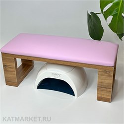 Подставка под руку Лофт, дерево с розовой подушкой 60808403