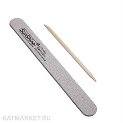 Набор Пилка Sunshine тонкая деревянная 100/180, Апельсиновая палочка 60618212