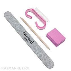 Набор Пилка Divinail 100/180, Апельсиновая палочка, Мини-баф, Щетка 60618223