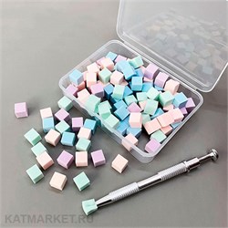 Губки для градиента 100шт в контейнере с держателем, цветные 60815061