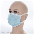 Маски 50шт защитные голубые с широкими мягкими резинками 60402401