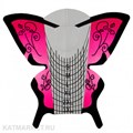 Формы для наращивания Бабочки 20шт, розовые с черной разметкой 60810017