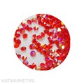 Хрустальная крошка голография 1440шт красная 61307009