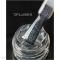 Divinail 15мл Топ Illusion без липкого слоя 01 Silver 12303151